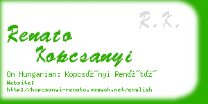 renato kopcsanyi business card